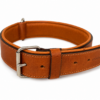 Hunderland Leder-Zugstopp-Halsband aus hochwertigem Echtleder in Vintage-Braun mit Edelstahl-D-Ring und robuster Schnalle