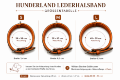 Hunderland Lederhalsband in Vintage-Braun mit Edelstahl-D-Ring auf natürlicher Baumrinde im Wald